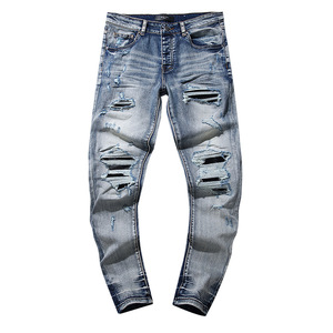 Vaqueros ajustados de moda para hombre con lavado desgastado, versátiles y elegantes, ropa casual para hombre - Product Image 6