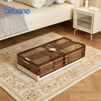 Conteneurs de rangement en plastique empilables sous le lit avec couvercles pour vêtements, chaussures, rangement de chambre