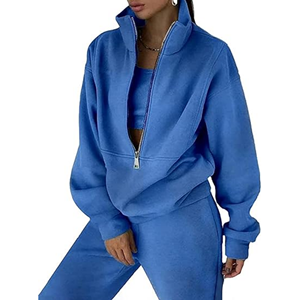 Özel logo spor giyim eğitim bayan eşofman düz salon seti artı boyutu kadın 2 parça setleri - Product Image 4