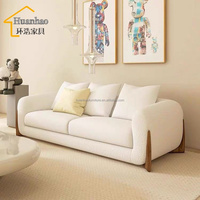 Sofá Seccional de Alta Calidad para Sala de Estar, Diseño Nórdico, Tela Bouclé, 3 2 1 Plazas, Base de Madera, Sofá Esquinero Tipo Cama para Villa