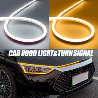 Feux diurnes flexibles et dynamiques animés scan de voiture décoration de capot de démarrage lumières led bande de phare universelle