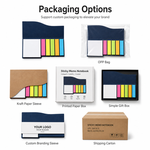 Set de Bloc de Notas Adhesivas de Papel Kraft Ecológico con Logotipo Personalizado, 3 en 1, Portátil, con Marcadores de Página Coloridos, para Regalo - Product Image 5