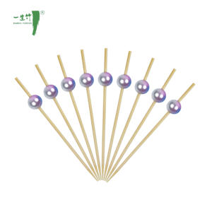 Brocheta Desechable con Cuentas de Bambú, Palillo de Comida <span class=keywords><strong>para</strong></span> Bares y Fiestas, Selecciones de Cóctel <span class=keywords><strong>para</strong></span> Decoración Fácil de Bebidas y Alimentos, Accesorio <span class=keywords><strong>para</strong></span> <span class=keywords><strong>Bar</strong></span> - Product Image 1