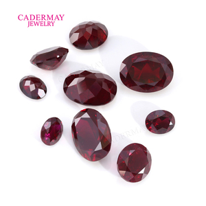 Cadermay, 11 formas, rubí <span class=keywords><strong>rojo</strong></span> <span class=keywords><strong>oscuro</strong></span> cultivado en laboratorio, piedras preciosas de rubí sintéticas sueltas con grietas e inclusiones para la fabricación de joyas - Product Image 5