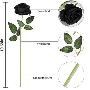 Flores artificiales de aspecto Real, rosas Artifi de espuma negra, rosas negras y rojas para ramos de boda artesanales, centros de mesa para fiestas - Product Image 3
