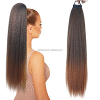 Vente en gros Nouveau style de queue de cheval élastique 26 pouces YAKI extension de queue de cheval tressée moelleuse perruques synthétiques pour femmes
