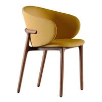 JP Chaises de salle à manger en cuir synthétique à pieds en bois massif de style italien pour hôtels et restaurants