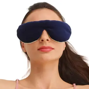 Microgolfgewogen Blauwe Lijnzaad Zitzak Oogkussen Oogmasker Voor Yoga En Slapen