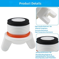 Rierdge Embouts de raccordement en plastique PPR pour tuyaux, filetage mâle PT 3/4 po, 25 mm, blanc, lot de 5, bouchon de tuyau d'eau avec poignée papillon