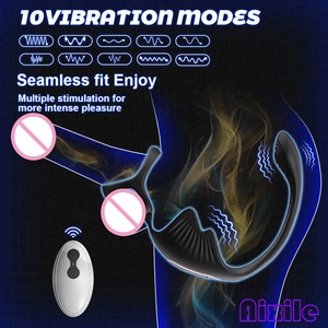 Masajeador de Próstata, Anillo Vibrador para Pene, Juguetes Sexuales Anales para Hombres Adultos, Vibrador de Tapón Anal, Anillo Vibrador para Masaje de Testículos - Product Image 2
