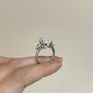 Xh Moissanite S925 Bạc 6 Carat 10*14 Drop Lê Hình Dạng Màu Trắng Đầy Màu Sắc Châu Âu Mỹ Cross-Biên Giới Kim Cương Nhẫn - Product Image 3