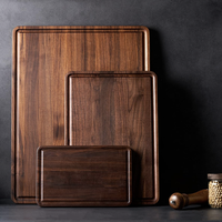 Aanpasbaar snijplank van walnoot hout, dubbelzijdig met sapgoot, handvat en antislipmatten voor keuken, voedselbereiding en cadeau's