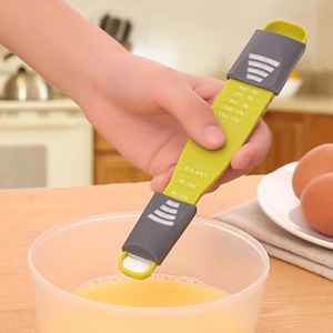 أداة خبز جديدة للمطبخ قياس قابل للتعديل برأس مزدوج من البلاستيك TRP مع مقياس - Product Image 5