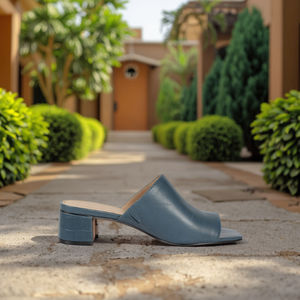 <span class=keywords><strong>Mules</strong></span> <span class=keywords><strong>en</strong></span> <span class=keywords><strong>cuir</strong></span> personnalisables pour femmes chaussures sandales à talons épais bas dos ouvert Peep Toe carré bloc talon printemps été - Product Image 2