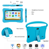 Veidoo-Tablette PC 7 pouces pour enfants, écran HD Android 10, 2 Go de RAM, 32 Go de ROM, double caméra, étui bleu, IWawa pré-installé, éducatif