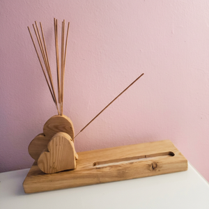 Wooden <b>Heart</b> Shape Incense Stand Burner with Hanging Design for Contemporary Home Decorative for Aromatic Use All Season - Product Image 1
