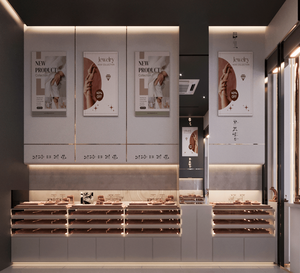 Vitrine en verre de luxe moderne pour bijoux Design d'éclairage LED pour musée ou bijouterie Vitrine intérieure - Product Image 3