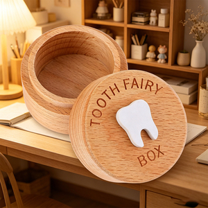 Boîte à dents <span class=keywords><strong>de</strong></span> <span class=keywords><strong>lait</strong></span> en bois gravée sur mesure, sculptée en 3D, pour ranger les dents <span class=keywords><strong>de</strong></span> bébé, cadeau souvenir pour enfants, garçons, filles, souvenir <span class=keywords><strong>de</strong></span> baby shower - Product Image 1