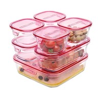 Contenants de stockage alimentaire en verre résistant à la chaleur, ensemble de 7 pièces, compatibles avec le four à micro-ondes, 240 ml/560 ml/1370 ml, bols de préparation des repas