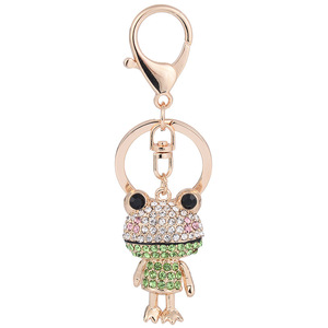 Porte-clés <span class=keywords><strong>grenouille</strong></span> de luxe scintillant en strass et alliage, breloque mignonne pour sac, pendentif pour filles et femmes, bijoux de mode - Product Image 4