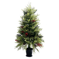 Decoraciones Navideñas, Árbol de Pino Artificial de PVC Encriptado de 12 m, Adorno Grande para Exteriores, Color Blanco y Rojo