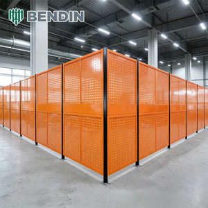 Barrière de sécurité industrielle modulaire en métal perforé pour la protection des machines en usine, atelier et la division des entrepôts - Product Image 3