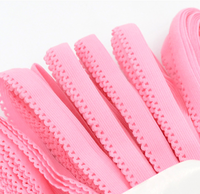 Ruban élastique en dentelle florale à bord picoté 1 cm, ruban de dentelle festonné extensible en nylon et élasthanne doux pour lingerie