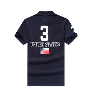 Vente directe usine – Polo décontracté en coton à manches courtes pour homme, col à revers, style professionnel, broderie technique, couleur unie - Product Image 3