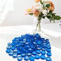 BOYA Pierres de verre solides écologiques bleues modernes de 1/2 pouce, résistantes au feu, durables, pour remplissage de vases décoratifs et décoration de foyers