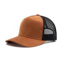 Gorra de malla lisa de tela de gamuza personalizable al por mayor para fabricantes, ideal para gorras de camionero