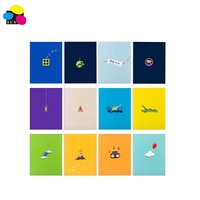Carpeta de archivos de papel con doble o dos bolsillos, colores variados, estilo de moda, con laminación brillante