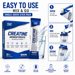 Creatina Monohidrato en Polvo, Paquetes Individuales de 5g por Porción, Sin Sabor, 30 Paquetes Individuales, Suplemento Dietético para Apoyo a la Fuerza Muscular - Product Image 4