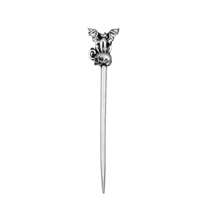 Kun Hong Fermaglio per Capelli Vintage in Lega Stile Medievale con Teschio di Strega e Spada, Accessorio Moda Halloween da Donna, Regalo Festivo 11cm - Product Image 2