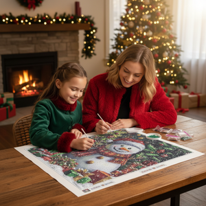 <span class=keywords><strong>Kit</strong></span> de <span class=keywords><strong>peinture</strong></span> au diamant 5D - Thème Noël Bonhommes de neige pour décoration festive à la maison et cadeau artisanal familial, jouets éducatifs <span class=keywords><strong>Montessori</strong></span> - Product Image 2