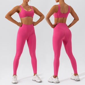 Traje de yoga Ropa deportiva Correr Ropa atlética transpirable para mujer Diseño de espalda de belleza de secado rápido Sujetador deportivo y mallas Fitne - Product Image 1