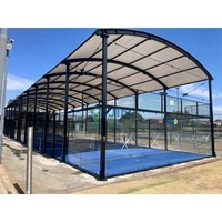 Structure de toit pour système de terrain de padel commercial personnalisé QJIN, installation de loisirs extérieure avec enceinte en verre