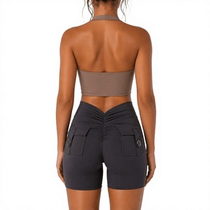 Ensemble de vêtements de sport pour femme : soutien-gorge de sport torsadé à l'avant et short taille haute – Tenue de yoga et de gym pour femme - Product Image 3