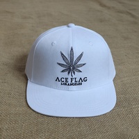 Topi Kasual Olahraga 6 Panel Putih dengan Logo Bordir Daun Kustom yang Laris Terjual, Terbuat dari Katun, Dapat Disesuaikan, dengan Pinggiran Datar dan Model Snapback untuk Wanita.