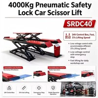 Cric hydraulique robuste à double plateforme encastré, capacité 4000 kg, avec verrou pneumatique de sécurité, pour alignement de roues et atelier de réparation automobile