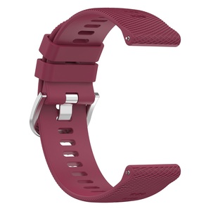 Bracelet à boucle en métal argenté de 22mm pour Garmin <span class=keywords><strong>Forerunner</strong></span> <span class=keywords><strong>255</strong></span> 265 Music Venu 2 Cross Grain Silicone Watch Band - Product Image 5
