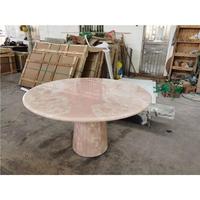 Table à manger ronde en marbre rose simple, design nordique, personnalisable, pour les blogueurs sélectionnés