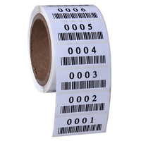 Étiquette de code à barres PET étanche de haute qualité avec logo personnalisé étiquette en rouleau d'impression autocollant d'étiquette en papier auto-adhésif