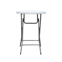Table pliante ronde en plastique blanc granit de 32 pouces, hauteur de bar