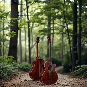 Guitarra acústica popular de caoba sólida al por mayor 41 "Café brillante de alto brillo estilo clásico palisandro reverso precio barato guitarra - Product Image 1