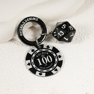 พวงกุญแจลูกเต๋าสแตนเลสแบบหมุนได้ รุ่น Texas Luckystrike Lone Bet ยอดขายดีข้ามพรมแดน - Product Image 6