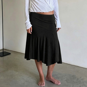 Women Y2K Irregular Hem Mermaid Skirt <b>High</b> Waist Bodycon Midi Skirt Sweet Girl Streetwear Fashion Skirt - Product Image 2