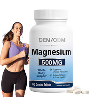 Comprimés d'oxyde de magnésium 500 mg certifiés ISO pour adultes, marque privée OEM/ODM, vente en gros, haute puissance, soutien minéral antioxydant