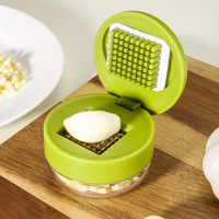 Mini hachoir à ail manuel, lame en acier inoxydable, boîte de rangement en plastique PP, presse-ail portable, écraseur, cuisine, durable