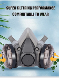 Demi-masques respiratoires chimiques certifiés CE avec filtre à charbon actif lavable pour peinture, pour les travailleurs de la construction et le bricolage - Product Image 6