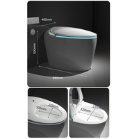 WC intelligent en céramique à chasse automatique, ouverture/fermeture, télécommande sans fil, cuvette à double chasse, jet siphonique, réservoir encastré, fixation au sol